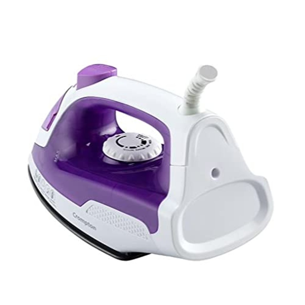 Crompton Fabrimagic 1200W Steam Iron with 200ml Tank 13g/min Steam Teflon Soleplate Purple