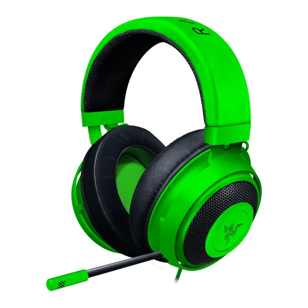 Razer Kraken Gaming Headset: Lightweight Aluminum Frame, Retractable Noise Isolating Microphone Green-RZ04-02830200-R3M1
