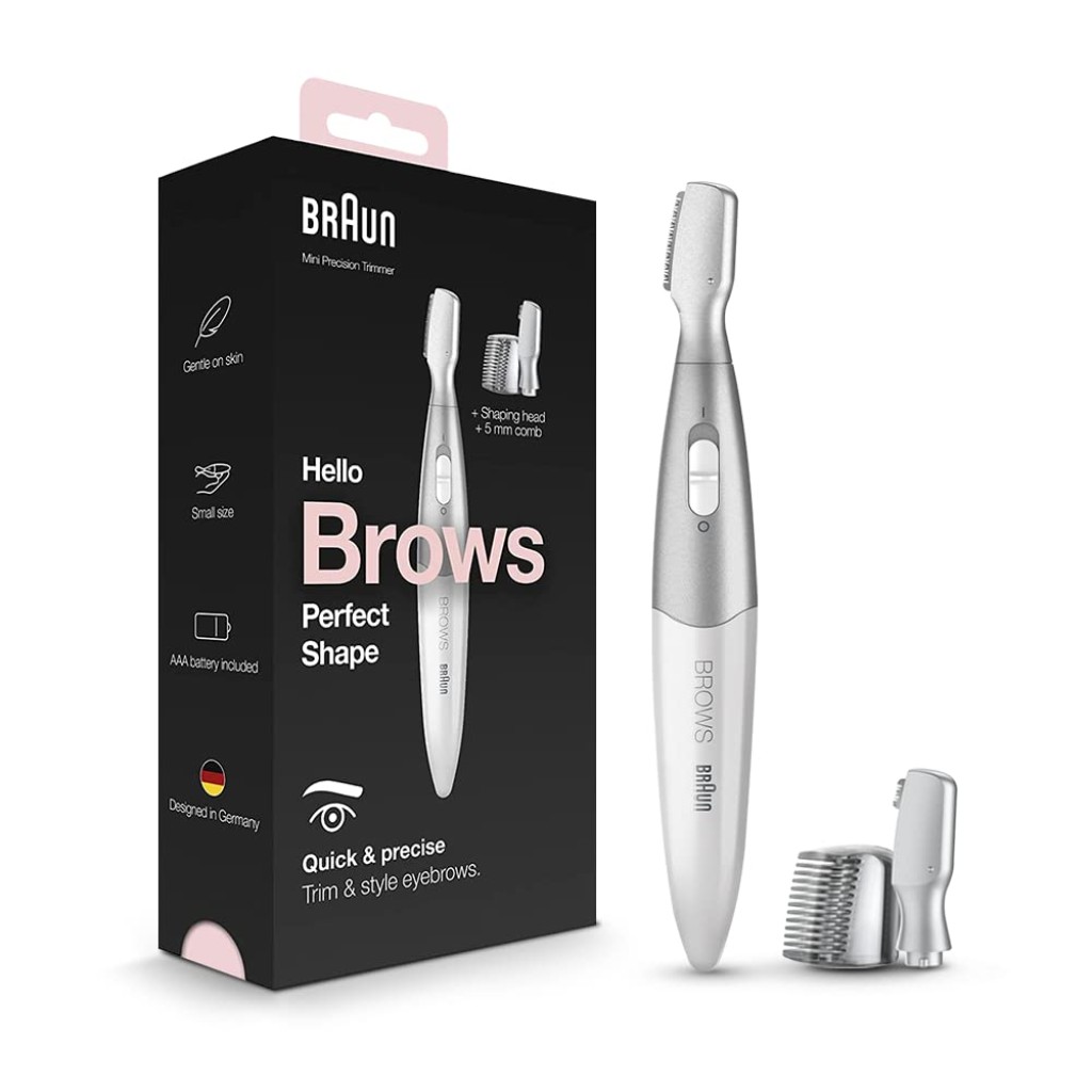 Braun Mini Unisex Precision Eyebrow Trimmer Fg1106, Corded Electric, Compact Size, Portable with Protective Cap, Multicolour