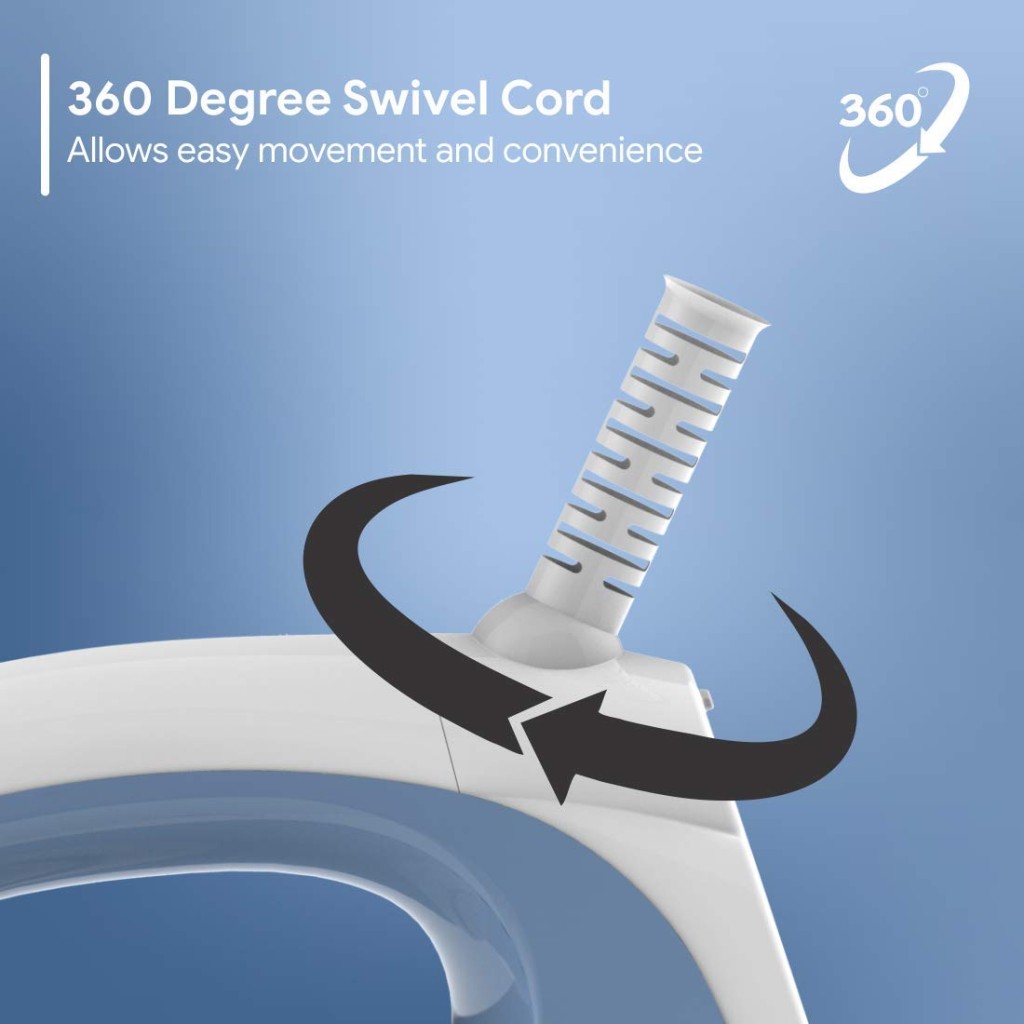 Crompton Brio 1000-Watts Dry Iron with Weilburger Coating Sky Blue and White