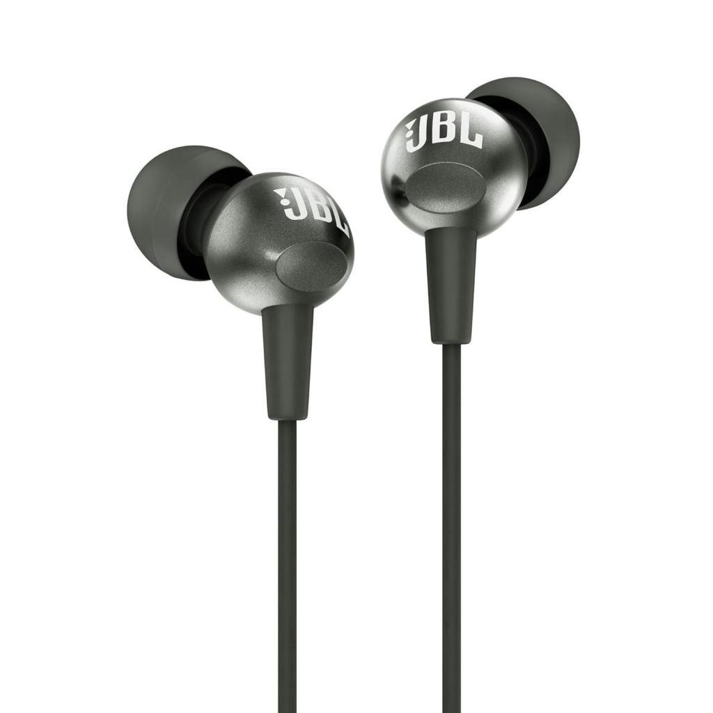 JBL C200SI, Premium in Ear Wired Earphones with Mic, Signature Sound, One Button Multi-Function Remote, Premium Metallic Finish