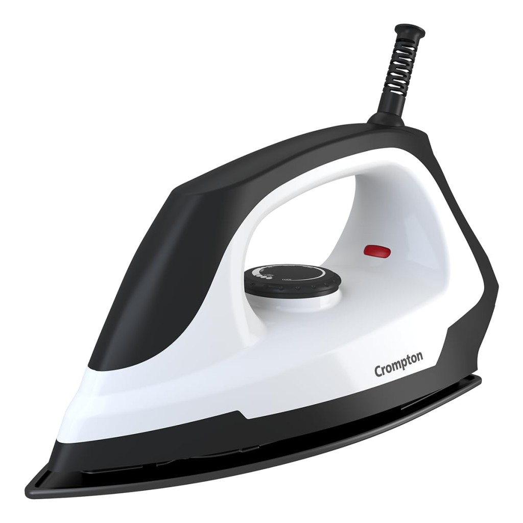 Crompton Cromyon 1000W Lightweight Iron,Weilburger Non Stick Soleplate for Smooth Gliding, (Black)