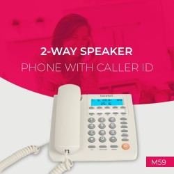 Beetel M59 Caller ID Corded Landline Phone with 16 Digit LCD Display & Adjustable contrast (White)