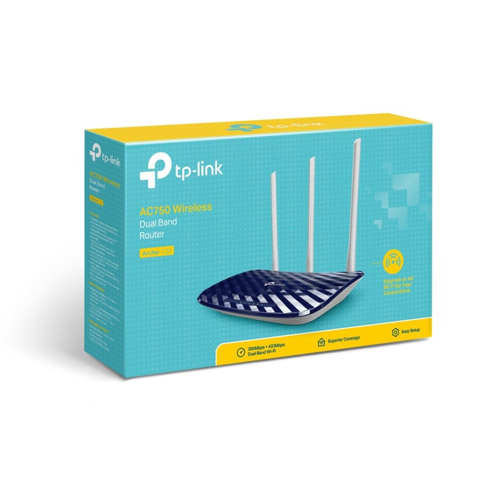 TP-Link AC750 Dual Band Wireless Cable Router, 4 10/100 LAN + 10/100 WAN Ports, Support Guest Network and Parental Control