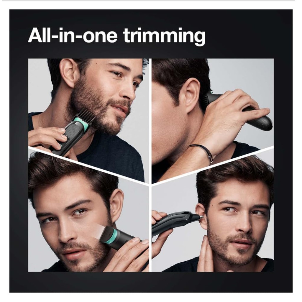 Braun MGK3321, 6-in-1 Beard Trimmer for Men from Gillette, All-in-One Tool, 5 attachments (Hair Clipper, For Face, Hair, Ear, Nose)