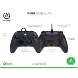 PowerA Wired Gaming Controller for Xbox Series X/S, Xbox One, PC, Windows 10/11, Black (Officially Licensed)
