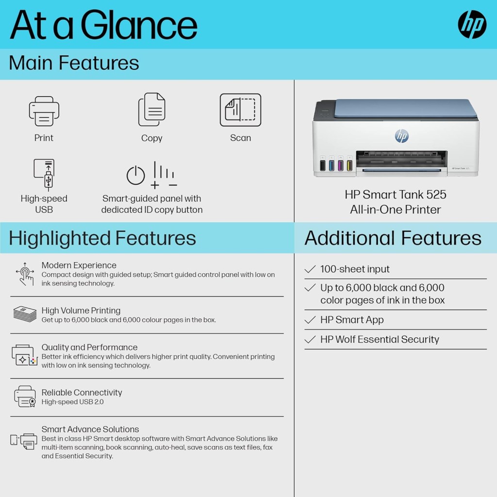 HP Smart Tank 525 All-in-one Colour Printer