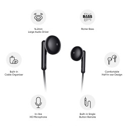 Realme Buds Classic Wired in Ear Earphones with Mic (Black)