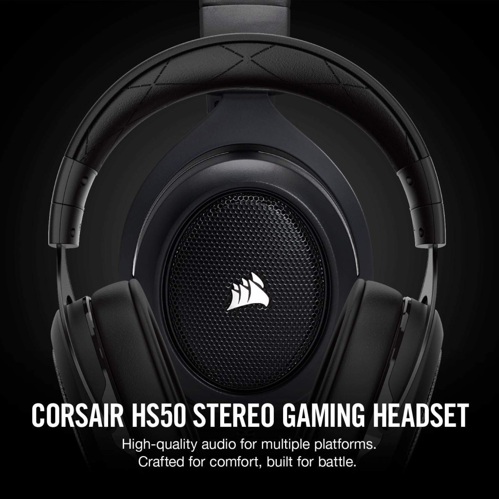 CORSAIR HS50 - Stereo Gaming Headset - Works with PC, Mac, Xbox One, PS4, Nintendo Switch, iOS and Android(CA-9011170-AP) - Carbon