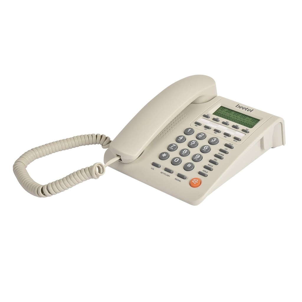 Beetel M59 Caller ID Corded Landline Phone with 16 Digit LCD Display & Adjustable contrast (White)