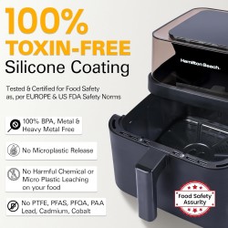 Hamilton Beach Digital Air fryer 7.2L with 100% Toxin Free Silicone Coating, Tested on 138 parameters for Metals