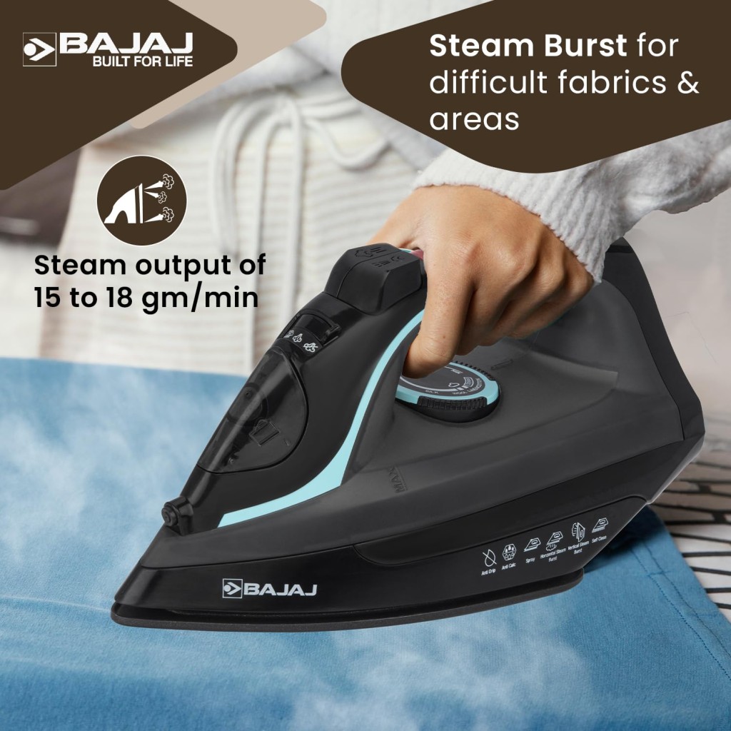 Bajaj MX 45 2000W Steam Iron (Black & Grey)