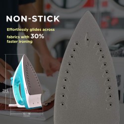 Cadlec GoLite Steam Iron Lightweight with Non-Stick Teflon Coating | 1200W | 2-Year Warranty