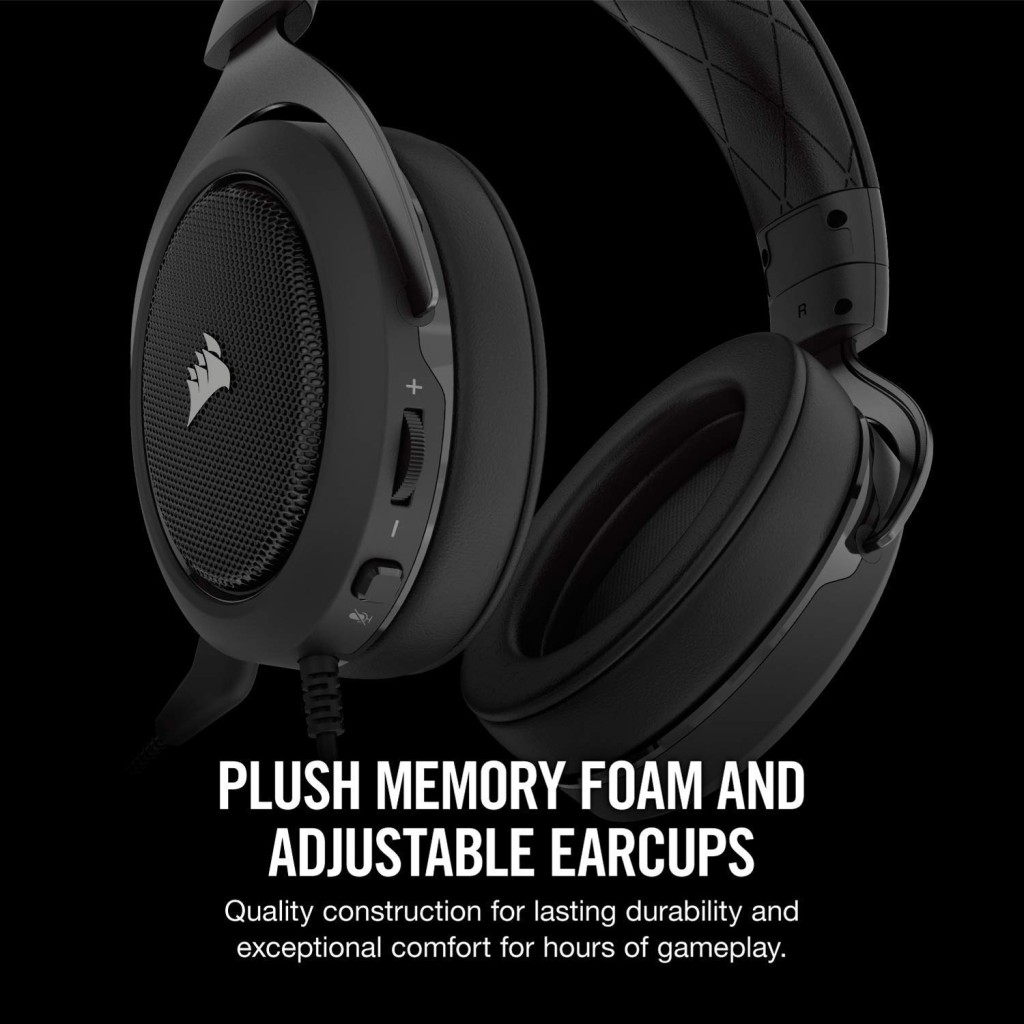 CORSAIR HS50 - Stereo Gaming Headset - Works with PC, Mac, Xbox One, PS4, Nintendo Switch, iOS and Android(CA-9011170-AP) - Carbon