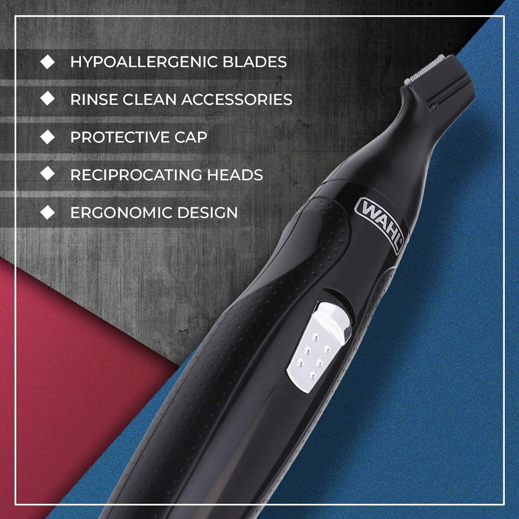 Wahl 5608-524 Cordless Mini Groomsman Grooming 3 in 1 Trimmer; 3 Taatchments: Nose Trimmer