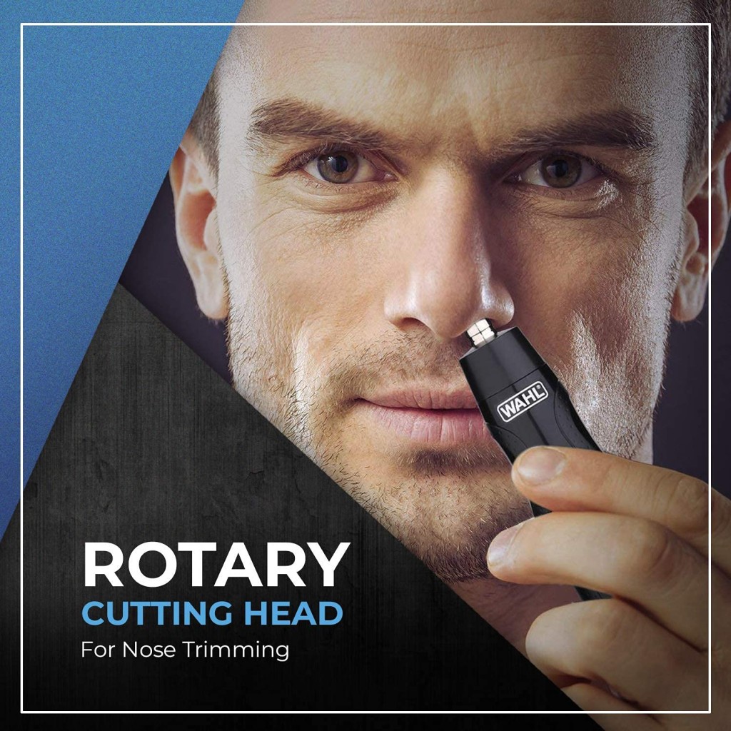 Wahl 5608-524 Cordless Mini Groomsman Grooming 3 in 1 Trimmer; 3 Taatchments: Nose Trimmer