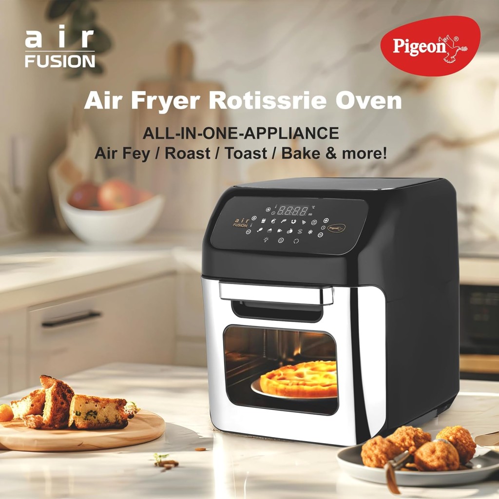 Pigeon by Stovekraft Air Fryer Oven 12L | 1800W | 2-in-1 Appliance - AirfryerOTG | Digital Touchscreen | 9 Preset Menu | Air Fry