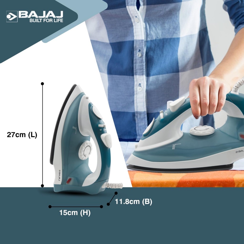 Bajaj MX 3 Neo 1250W Steam Iron (Blue)