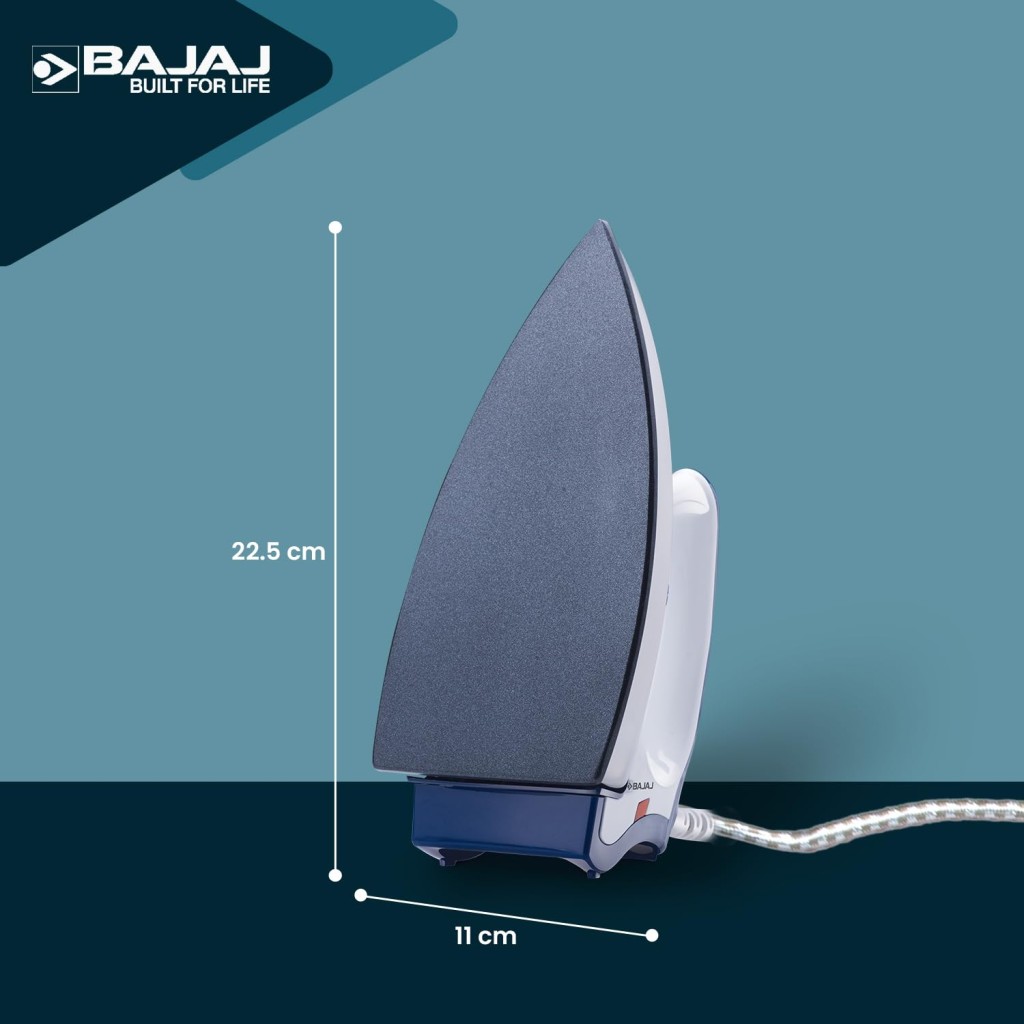Bajaj Stainless Steel Majesty DX-11 1000 Watts Dry Iron White & Blue