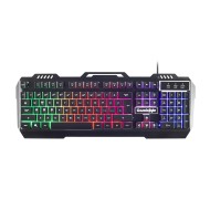 Cosmic Byte CB-GK-05 Titan Wired Gaming Keyboard with Aluminum Body, Rainbow Backlit Keycaps, Braided Cable (Black)