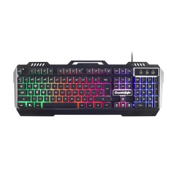 Cosmic Byte CB-GK-05 Titan Wired Gaming Keyboard with Aluminum Body, Rainbow Backlit Keycaps, Braided Cable (Black)