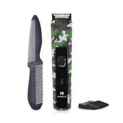 Havells Bt5113 Rechargeable Beard Trimmer,Super Fast Charge,Trimming Lengths Upto 13 Mm For Multiple Styles (Military) (Black&Green),Men