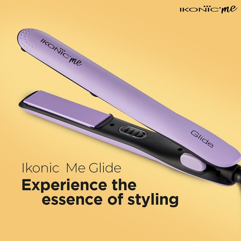 Ikonic Glide Hair Straightener Ceramic Coated Floating Plates Quick Heat Up Switch Light Indicator Compact Design