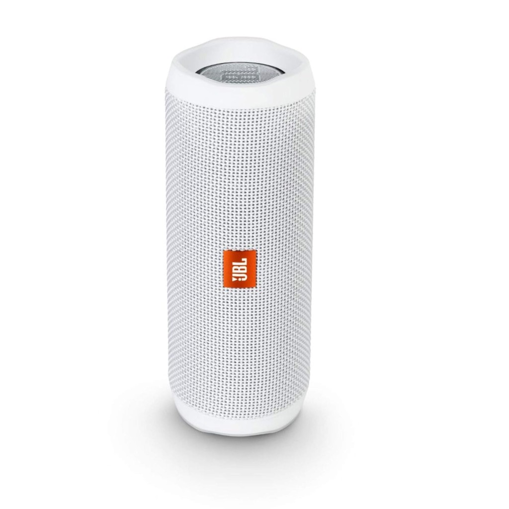 JBL Flip 4, Wireless Portable Bluetooth Speaker with Mic, Signature Sound with Bass Radiator, Vibrant Colors (White)