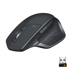 Logitech MX Master 2S Wireless Mouse, Multi-Device, Bluetooth or 2.4GHz Wireless with USB OS - Black