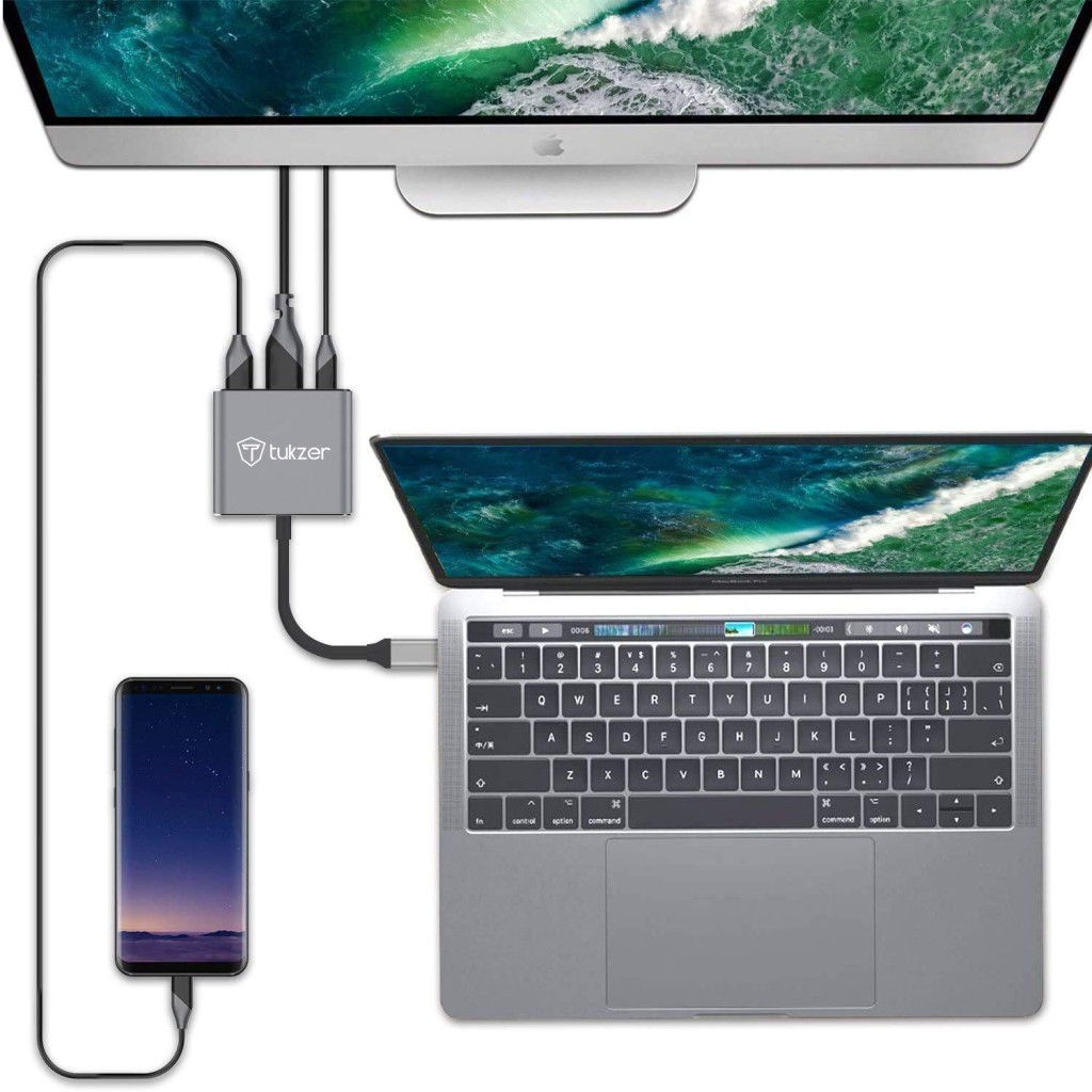 Tukzer USB C to HDMI Adapter (3 in 1) Type C Hub 3.1 to (TZ-Q11 Space Grey)